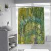 FLLIEEPUO Spring Bathrom Decor Curtain Impressionist Abstract Bridge Prints Green Shower Curtains Monet Style Soft Fabric Bath Curtain 36Wx72L(in) view 1