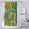 FLLIEEPUO Spring Bathrom Decor Curtain Impressionist Abstract Bridge Prints Green Shower Curtains Monet Style Soft Fabric Bath Curtain 36Wx72L(in) view 2