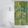FLLIEEPUO Spring Bathrom Decor Curtain Impressionist Abstract Bridge Prints Green Shower Curtains Monet Style Soft Fabric Bath Curtain 36Wx72L(in) view 3