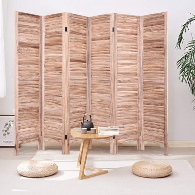 6 Panel Room Divider Foldable Privacy Screen, Portable Freestanding Wall Divider Screen, Suitable for Cafe/Tea Room/Restaurant, 270x170cm