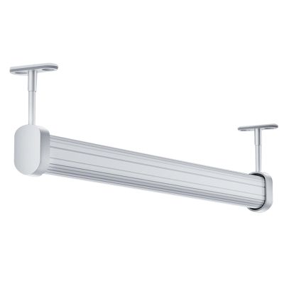 Heavy Duty Closet Rod Ceiling Mount, 35 55 75 95 125 145 155 Cm Long Clothes Storage Hanging Rack, Cuttable Room Divider Poles System for Wardrobes Verandahs Shower ( Color : Silver , Size : L 145cm/5