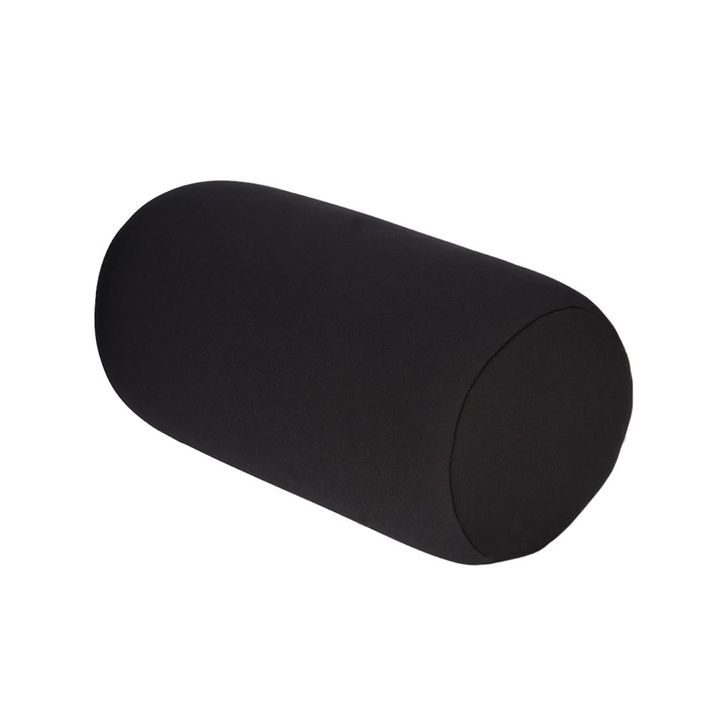 CDQL Micro Mini Microbead Back Cushion Roll Throw Pillow Travel Pillow Portable Pillow Back Cushion Sleep Neck Support Pillow for Travel Home Sofa Bed (Black)
