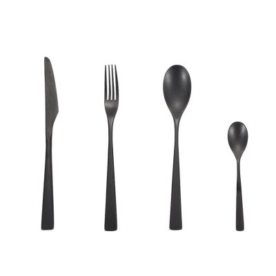 PEKJI Retro Stainless Steel Steak Knife Fork Spoon Flatware Set 4pcs Home Cutlery Silverware Set Reusable Kitchen Utensil Set