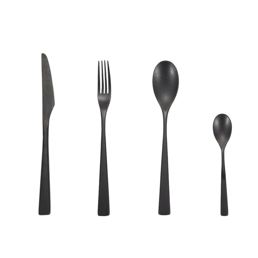 PEKJI Retro Stainless Steel Steak Knife Fork Spoon Flatware Set 4pcs Home Cutlery Silverware Set Reusable Kitchen Utensil Set