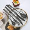 PEKJI Retro Stainless Steel Steak Knife Fork Spoon Flatware Set 4pcs Home Cutlery Silverware Set Reusable Kitchen Utensil Set view 3