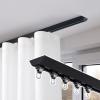BBHW Ceiling Mount Curtain Track, Heavy Duty Single Curtain Rods, Curtain Pole for Window/Shower/Partition, Elegant Room Divider Track System (Color : Black, Size : 2.2m (7.2ft)) view 1