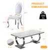 Goujxcy Modern 5-Piece Dining Table Set, 70" Faux Marble Rectangle Dining Room Table with 4 Leather Chairs view 3