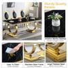 Goujxcy Black Marble Dining Table Set for 4, Luxury Gold Kitchen Table and Chairs Set of 4, 70" Faux Marble Rectangle Dining Room Table with 4 Leather Chairs,Modern 5-Piece Dining Table Set view 4
