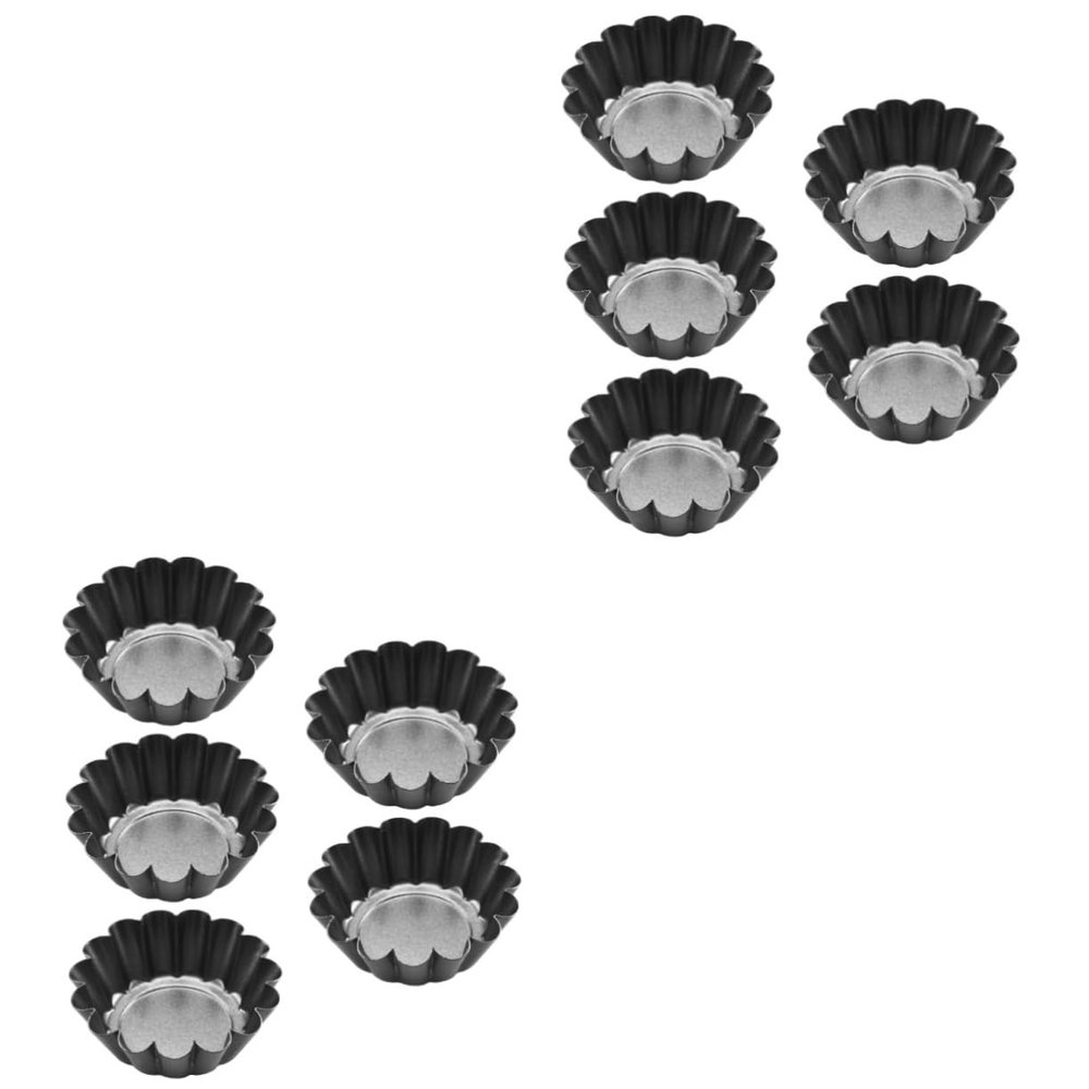 Cabilock 10pcs Flower Tart Pans Egg Tart Molds Cups Easy Release for Baking Fruit Egg and Cupcakes