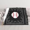 Art Baseball Pattern Throw Blanket for Couch Sofa Or Bed Throw Size, Soft Fuzzy Plush Lightweight Blanket view 1