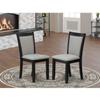 HomeStock Mid Century Dining Chairs Set of 2 - Linen Fabric Seat, Black Finish Modern Chairs view 1