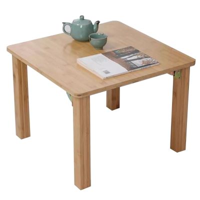 Sofa Side Table Folding Square Bay Window Small Coffee Table Multifunctional Low Table Storage Home Foldable Dining Table (Color : Wood, Size : 70 * 70 * 42cm)