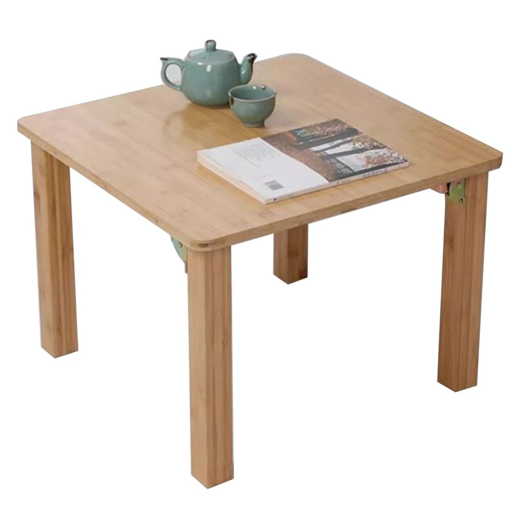 Sofa Side Table Folding Square Bay Window Small Coffee Table Multifunctional Low Table Storage Home Foldable Dining Table (Color : Wood, Size : 70 * 70 * 42cm)