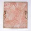 AANTHROPOLOGY By Rhea Rose Quartz Agate Serving Tray with Brass Handles | Square -16 * 16 view 3