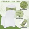 MDS Pack of 75 Spandex Chair Sashes Bow Premium Stretch Chair Cover Band with Buckle Slider Universal fits Elastic Dining Chair Ties for Wedding Party Banquet Events Decoration - Sage Green view 3