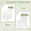 MDS Pack of 75 Spandex Chair Sashes Bow Premium Stretch Chair Cover Band with Buckle Slider Universal fits Elastic Dining Chair Ties for Wedding Party Banquet Events Decoration - Sage Green view 4