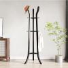 JOuan Coat Rack, Coat rack Freestanding Wooden Coat Rack, With 3 Storage Shelves And 9 Hooks Can Hang Coats, Jackets, Hats, Bags, Umbrellas, Entrance Hall Tree Freestanding coat rack stand view 4