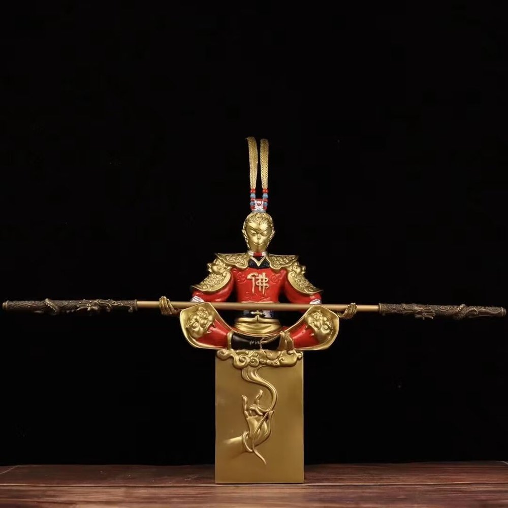 burid Pure Copper Monkey King Figurine Home and Office Decoration Figurine Statue Sun Wukong Statue Housewarming Congratulatory Gift