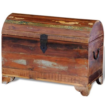 ROMHZKS Reclaimed Storage Chest Solid Wood, Container Chest - Durable and Spacious Organizer for Home, Office, and Garage