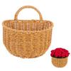 Unomor Imitation Woven Hanging Storage Basket with Handle Wall-Mounted Decorative Flower Holder Khaki, 7.08 X 6.10 X 5.11 Inches Iron and PP Material for Home Organization and Decoration view 1