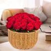 Unomor Imitation Woven Hanging Storage Basket with Handle Wall-Mounted Decorative Flower Holder Khaki, 7.08 X 6.10 X 5.11 Inches Iron and PP Material for Home Organization and Decoration view 2