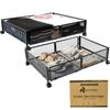 2pcs Large UnderBed Storage with Wheels - Sturdy Black Under Bed Storage with Wheels - Under the Bed Shoe Storage with Wheels of High-grade Steel  Can bare upto 25Kgs view 1