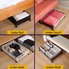 2pcs Large UnderBed Storage with Wheels - Sturdy Black Under Bed Storage with Wheels - Under the Bed Shoe Storage with Wheels of High-grade Steel  Can bare upto 25Kgs view 3