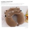 Garneck U Shaped Pillow Neck Support Pillows Airplane Sleep Accessories Office Neck Cushion Animal Camping Pillow Airplane Neck Pillows Protective Pillow Student Neck Guard Short Plush, 30X28X10CM view 4