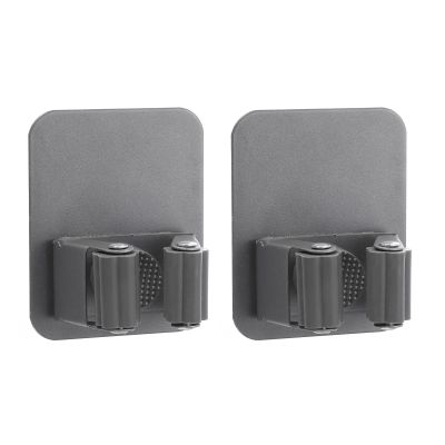 uxcell 2pcs Mop Broom Holder Wall Mount 304 Stainless Steel Mop Holder