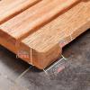 RESKIU Wooden Bath Shower Mat, Length Teak Solid Wood Shower Floor Mat with Anti-Slip Foot & with Center Drain Hole, for Inside Shower/Tiled Floor,26x26in(66x66cm) view 2