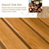 RESKIU Wooden Bath Shower Mat, Length Teak Solid Wood Shower Floor Mat with Anti-Slip Foot & with Center Drain Hole, for Inside Shower/Tiled Floor,26x26in(66x66cm) view 3