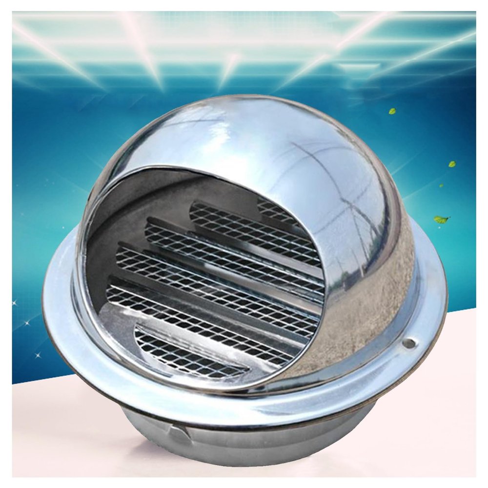 Round Wall Vents Stainless Steel Vents Diameter Duct,Fly Screen and Drip Deflector Round Bull Nosed Extractor Fan Vent Cover, for Home or Industrial Applications (Size : 160mm/6.30in)