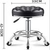 HOBIBA Rotating Stool Swivel Round Rolling Stool with Wheels and Foot Ring, Height Adjustable Leather Rolling Shop Counter Stool Chair Office Drafting Stools(Color:Green) view 2