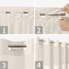 eachope Cream No Hook Tufted Shower Curtain with snap-in Liner for Bathroom, Boho Farmhouse Style with See Through Top Window, no Hook Shower Curtain and Liner Set, Beige/Cream, 71Wx74H view 4