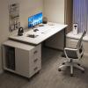 ALEEIK Expandable Desk with Storage Drawer, Modern Home Office Desk Student Study Table & Cpmputer Workstations(100x60x75cm, White) view 1