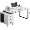 ALEEIK Expandable Desk with Storage Drawer, Modern Home Office Desk Student Study Table & Cpmputer Workstations(100x60x75cm, White) view 2