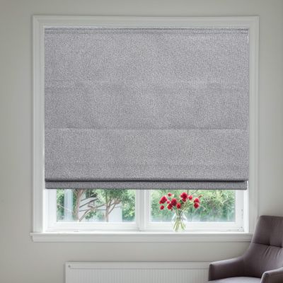 Keego Cordless Roman Shades Modern Blackout Roman Blinds Elegant Roman Shades for Window Easy to Install Blinds for Living Room Door Kitchen (36" W x 48" H, Grey, Blackout)