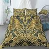 Boasorte Snake Skin Luxe Prints Duvet Cover Set | Serpentine Jungle Chic Wild Animal Fur Design Bedding Set | with Soft Duvet Cover+2 Pillow Shams(3pcs) or Sheet (4pcs) (A,Full-3PCS) view 1