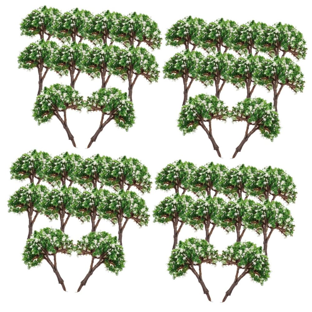 Cabilock 40pcs Miniature Artificial Tree for Diorama Realistic Fairy Garden Decor Birthdaywood Tree Ornament