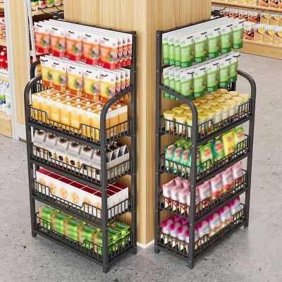2pcs Snack Candy Retail Storage Rack, 4 5 Layer Supermarket Kitchen Display Shelf/ Tea Bag Organizer with 20 Removable Hooks, Potato Chip Snack Storage Stand ( Color : 5 Tier White , Size : 50x27cm/19