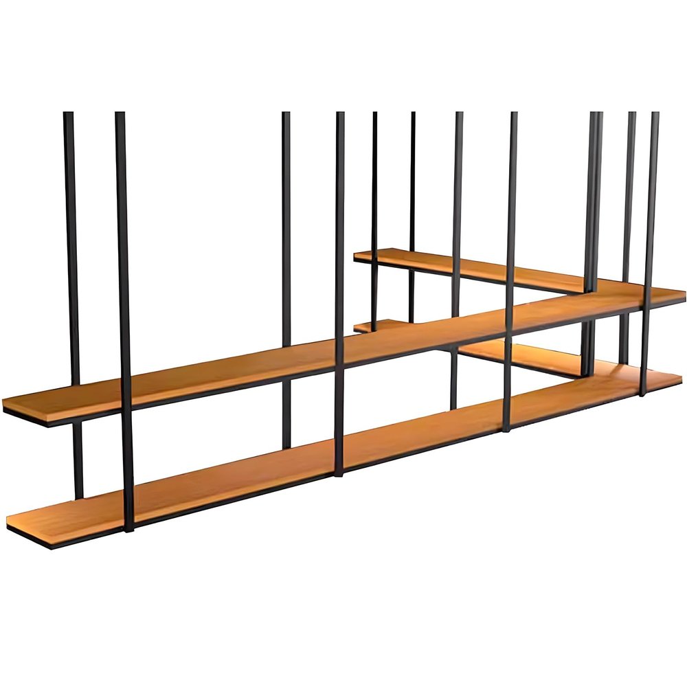 Yopappol Ceiling Shelf Hanging Storage Shelves Wine Rack Plant Stand Pot Pan Holder, 2 Layer Metal and Wood Display Rack for Wall Decor | Industrial Style (Size : 130x30x80cm)