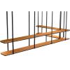 Yopappol Ceiling Shelf Hanging Storage Shelves Wine Rack Plant Stand Pot Pan Holder, 2 Layer Metal and Wood Display Rack for Wall Decor | Industrial Style (Size : 130x30x80cm) view 1