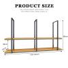 Yopappol Ceiling Shelf Hanging Storage Shelves Wine Rack Plant Stand Pot Pan Holder, 2 Layer Metal and Wood Display Rack for Wall Decor | Industrial Style (Size : 130x30x80cm) view 3
