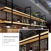 Yopappol Ceiling Shelf Hanging Storage Shelves Wine Rack Plant Stand Pot Pan Holder, 2 Layer Metal and Wood Display Rack for Wall Decor | Industrial Style (Size : 130x30x80cm) view 4