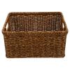 1pc Rattan Storage Basket Shelves Rattan Woven Basket Collapsible Storage Crate Wicker e Brown Woven Household e Large Finishing Plastic view 1