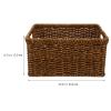 1pc Rattan Storage Basket Shelves Rattan Woven Basket Collapsible Storage Crate Wicker e Brown Woven Household e Large Finishing Plastic view 2