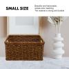 1pc Rattan Storage Basket Shelves Rattan Woven Basket Collapsible Storage Crate Wicker e Brown Woven Household e Large Finishing Plastic view 4
