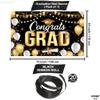 KatchOn, Black and Gold Congrats Grad Banner - XtraLarge, 72x44 Inch | Congrats Grad Backdrop for Grad Decorations Class of 2025 | Graduation Banner | Graduation Decorations 2025 view 2