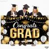 KatchOn, Black and Gold Congrats Grad Banner - XtraLarge, 72x44 Inch | Congrats Grad Backdrop for Grad Decorations Class of 2025 | Graduation Banner | Graduation Decorations 2025 view 4