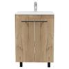 Khari 24" Floor Cabinet, Double Door, Two Shelves -Light Oak view 4